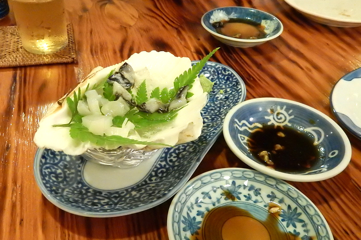 シャコ貝の刺身
